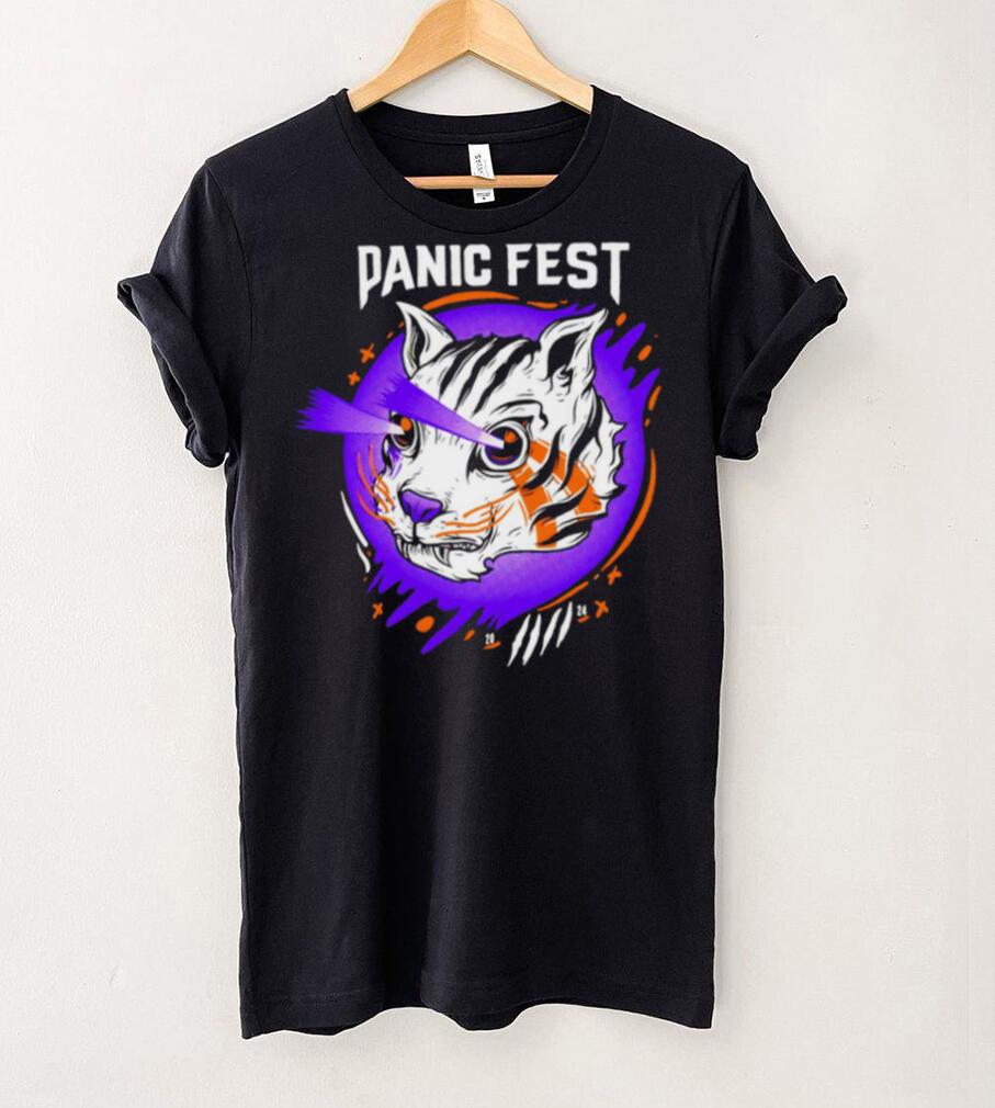 Tiger laser eyes panic fest shirt Tiger laser eyes panic fest shirt