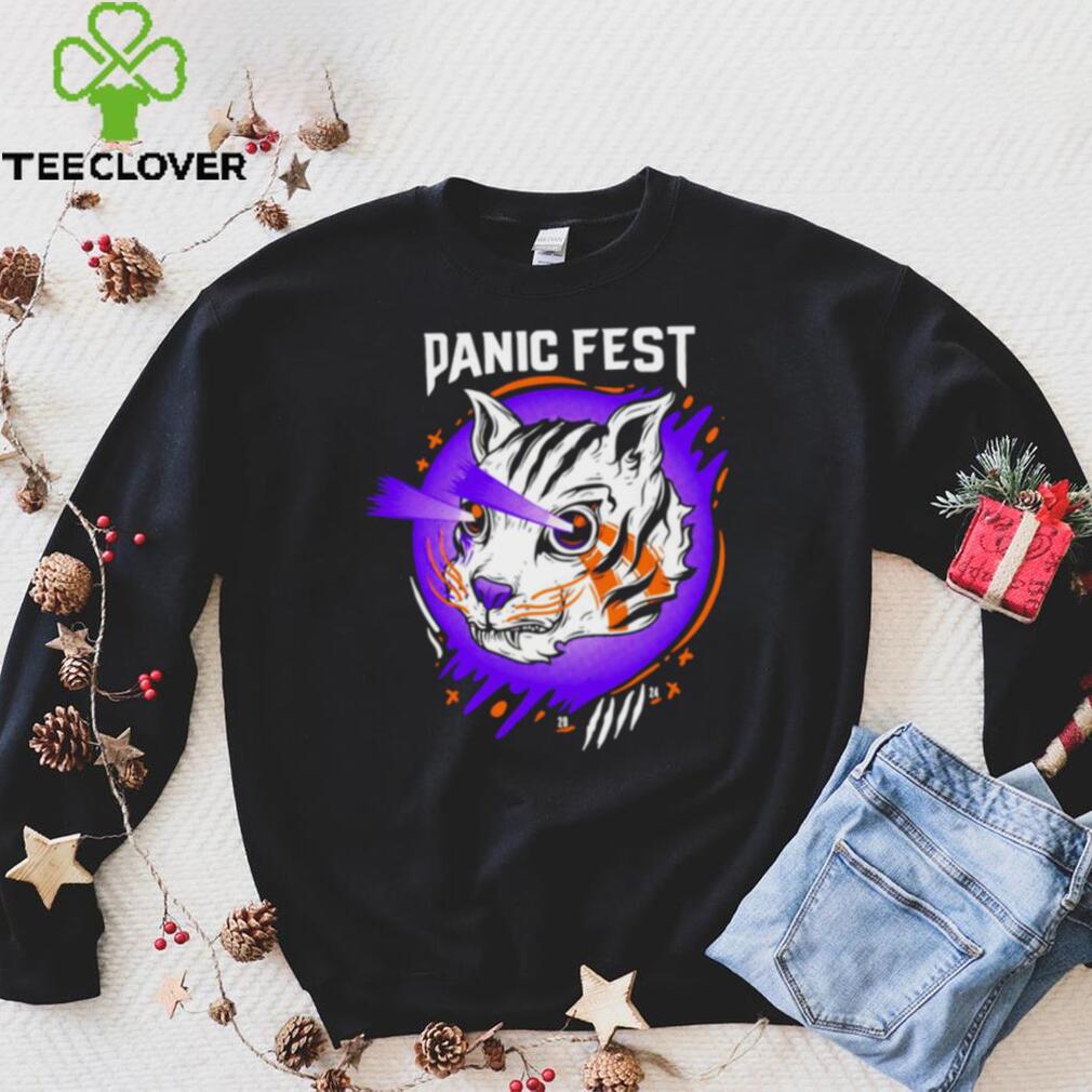 Tiger laser eyes panic fest shirt Tiger laser eyes panic fest shirt