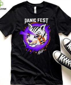 Tiger laser eyes panic fest shirt