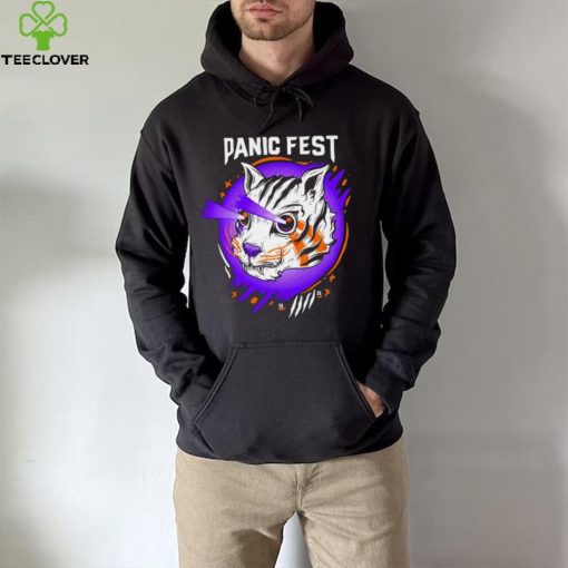 Tiger laser eyes panic fest shirt