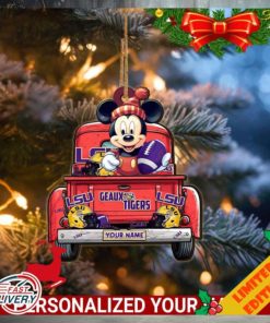 Tigers Mickey Mouse Ornament Personalized Your Name Sport Home Decor