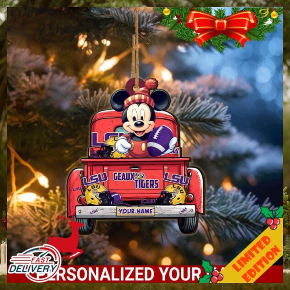 Tigers Mickey Mouse Ornament Personalized Your Name Sport Home Decor Tigers Mickey Mouse Ornament Personalized Your Name Sport Home Decor