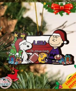 Tigers Snoopy Christmas NCAA Ornament Custom Your Family Name