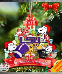 Tigers Snoopy Christmas NCAA Ornament Personalized Your Family Name