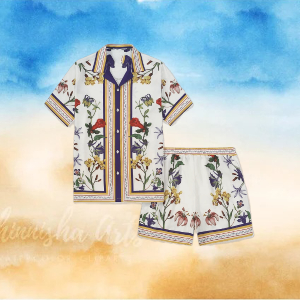 Tiki Party Holiday Hibiscus Floral Hawaiian Shirt And Short Tiki Party Holiday Hibiscus Floral Hawaiian Shirt And Short