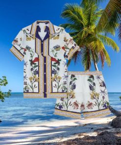 Tiki Party Holiday Hibiscus Floral Hawaiian Shirt And Short