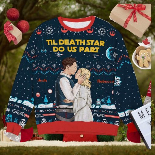 Till Death Star Do Us Part, Couple Gift, Personalized Knitted Ugly Sweater
