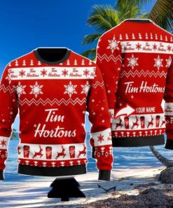 Tim Hortons Personalized Name And Number Ugly Christmas Sweater Christmas Holiday Gift