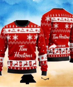 Tim Hortons Personalized Name And Number Ugly Christmas Sweater Christmas Holiday Gift