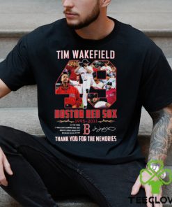 Tim Wakefield 49 red sox 1995 2011 2 world series champions thank you for the memories signature shirt