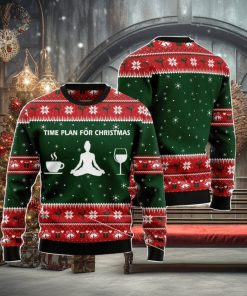 Time Plan For Christmas Yoga Family Gift Ugly Christmas Sweater