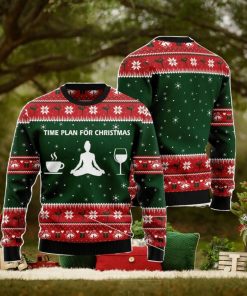 Time Plan For Christmas Yoga Family Gift Ugly Christmas Sweater