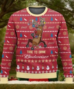 Time To Drink Budweiser Ugly Christmas Sweater 1 Time To Drink Budweiser Ugly Christmas Sweater