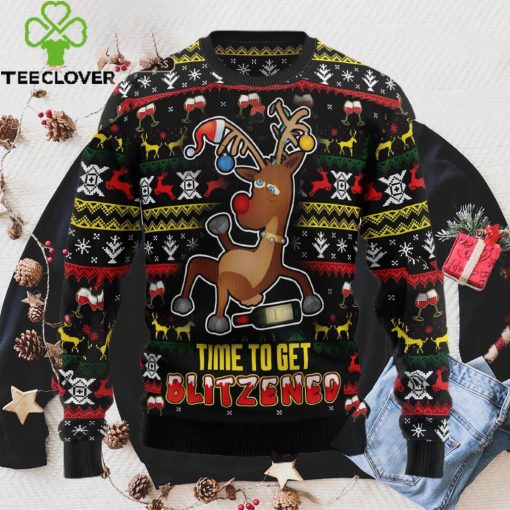 Time To Get Blitzened Ugly Christmas Sweater, Xmas Sweatshirt