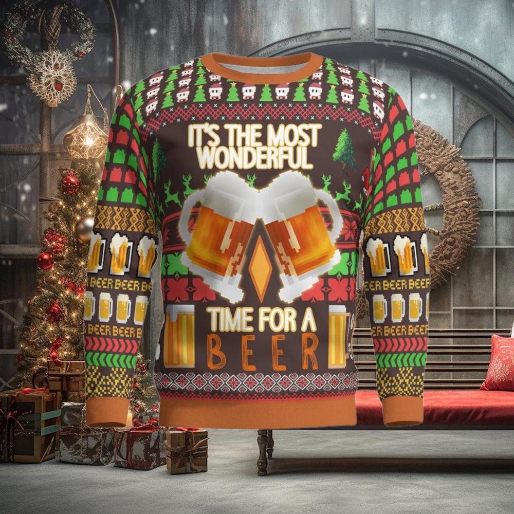 Time for a Beer Ugly Christmas Sweater Time for a Beer Ugly Christmas Sweater