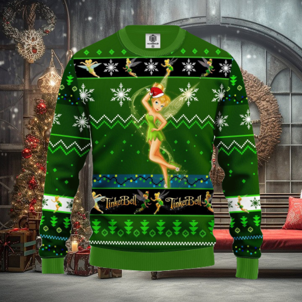 Tinker Bell Ugly Christmas Sweater Green For Men Women Tinker Bell Ugly Christmas Sweater Green For Men Women