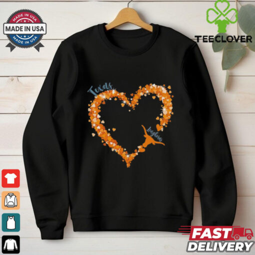 Tiny hearts in Texas Longhorns Hook ’em Horns shirt