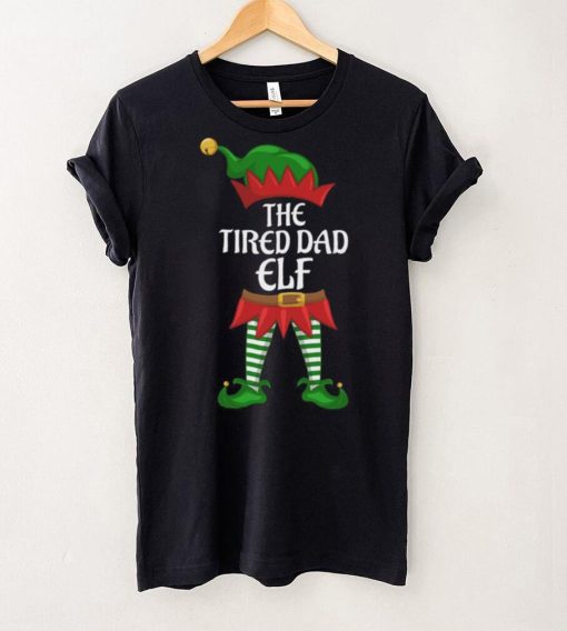 Tired Dad Elf Family Matching Group Christmas Party T Shirt