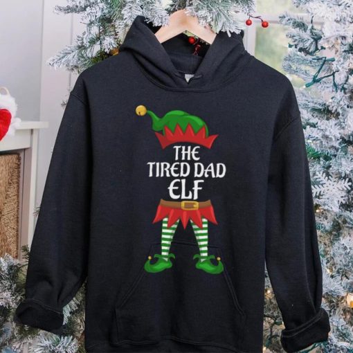 Tired Dad Elf Family Matching Group Christmas Party T Shirt