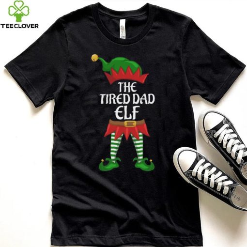 Tired Dad Elf Family Matching Group Christmas Party T Shirt