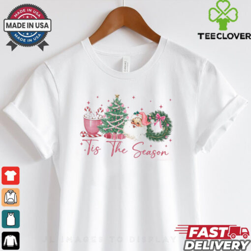Tis The Season Comfort Colors Coquette Bow Christmas Retro Christmas Crewneck Girly Christmas Merry Christmas Shirt