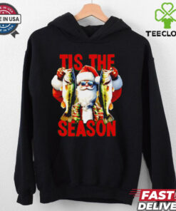 Tis the season to fish Santa Clause Christmas shirt