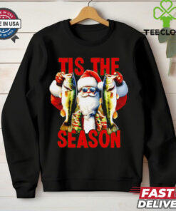 Tis the season to fish Santa Clause Christmas shirt