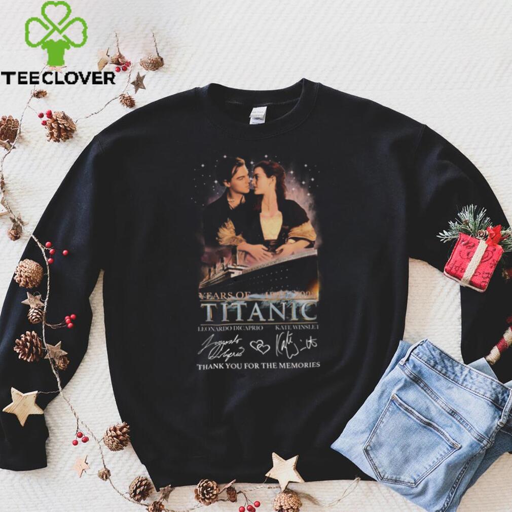 Titanic Leonardo DicaPrio And Kate Winslet Thank You For The Memories 1997 – 2022 T Shirt Titanic Leonardo DicaPrio And Kate Winslet Thank You For The Memories 1997 – 2022 T Shirt