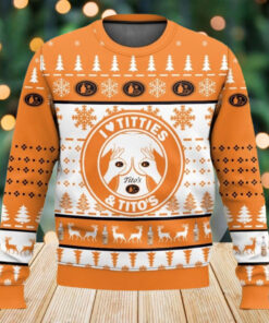Tito's Handmade Vodka Ugly Christmas Sweater, Whisky Xmas Sweater, I Love Titties And Tito's Sweater For Men Women Kid