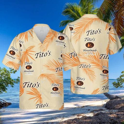 Tito’s Hawaiian Shirt Palm Leaves Pattern Vodka Lovers Gift