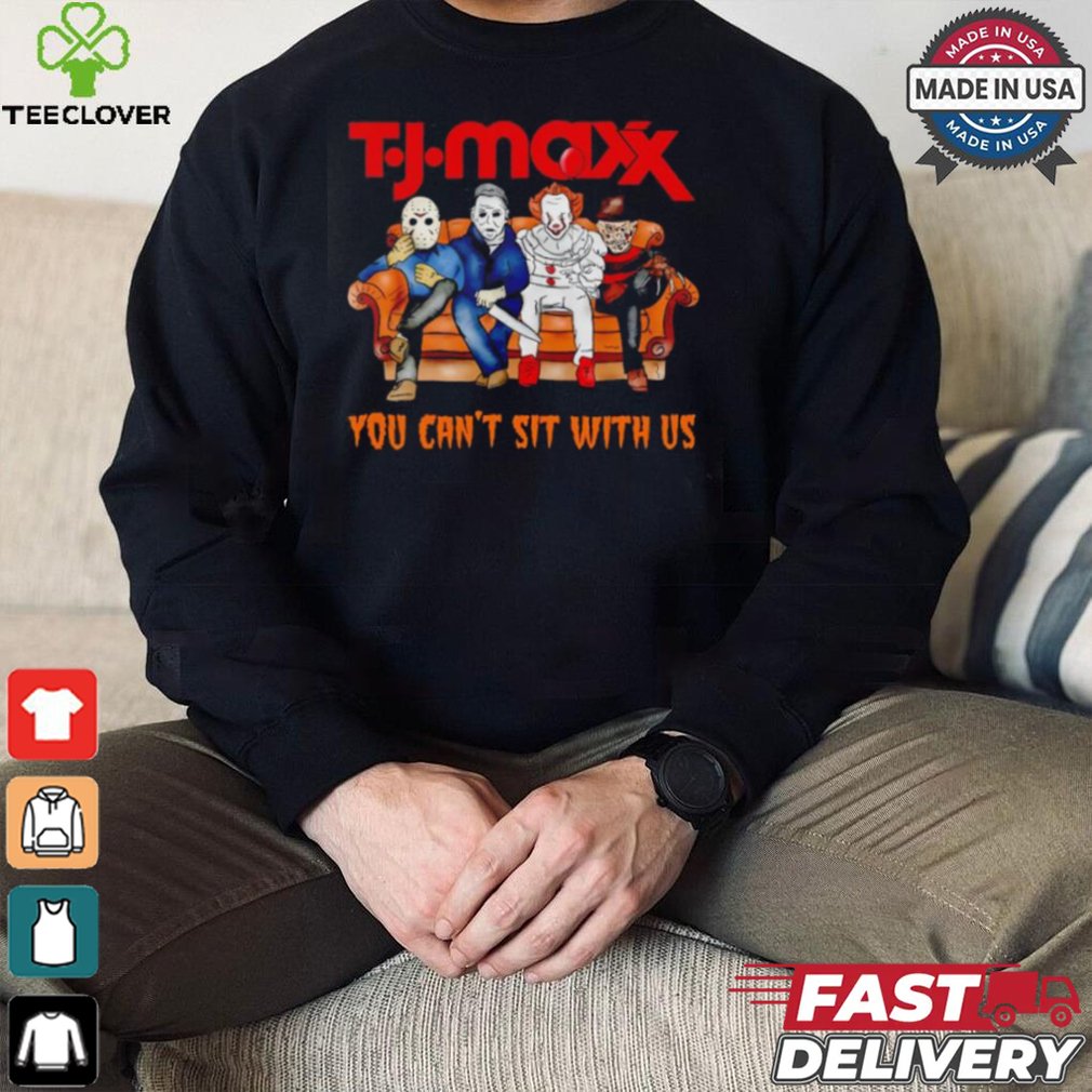 Tj Maxx club you can’t sit with us Voorhees Myers Pennywise and Krueger Halloween shirt Tj Maxx club you can’t sit with us Voorhees Myers Pennywise and Krueger Halloween shirt