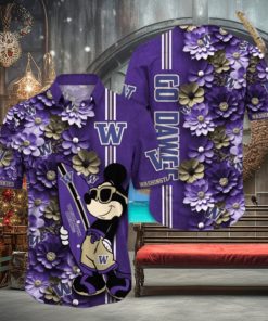 Washington Huskies Hawaiian Shirt Mickey Love Surfing Trending Summer Gift