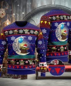 To The Moon And Back Baby Yoda Star Wars Ugly Christmas Sweater