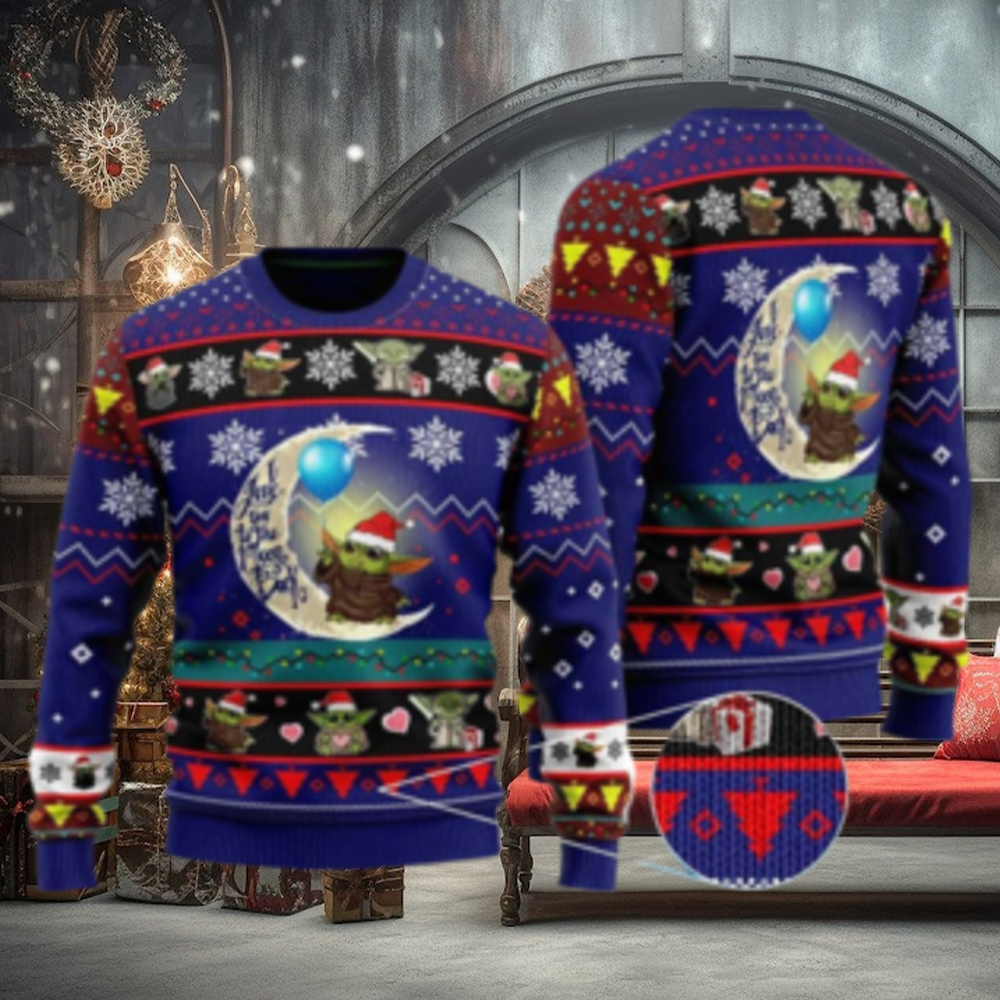 To The Moon And Back Baby Yoda Star Wars Ugly Christmas Sweater To The Moon And Back Baby Yoda Star Wars Ugly Christmas Sweater
