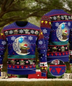 To The Moon And Back Baby Yoda Star Wars Ugly Christmas Sweater