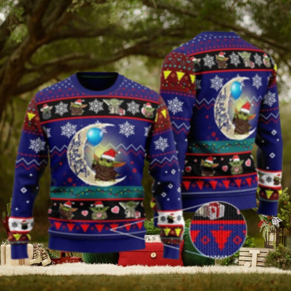 To The Moon And Back Baby Yoda Star Wars Ugly Christmas Sweater To The Moon And Back Baby Yoda Star Wars Ugly Christmas Sweater