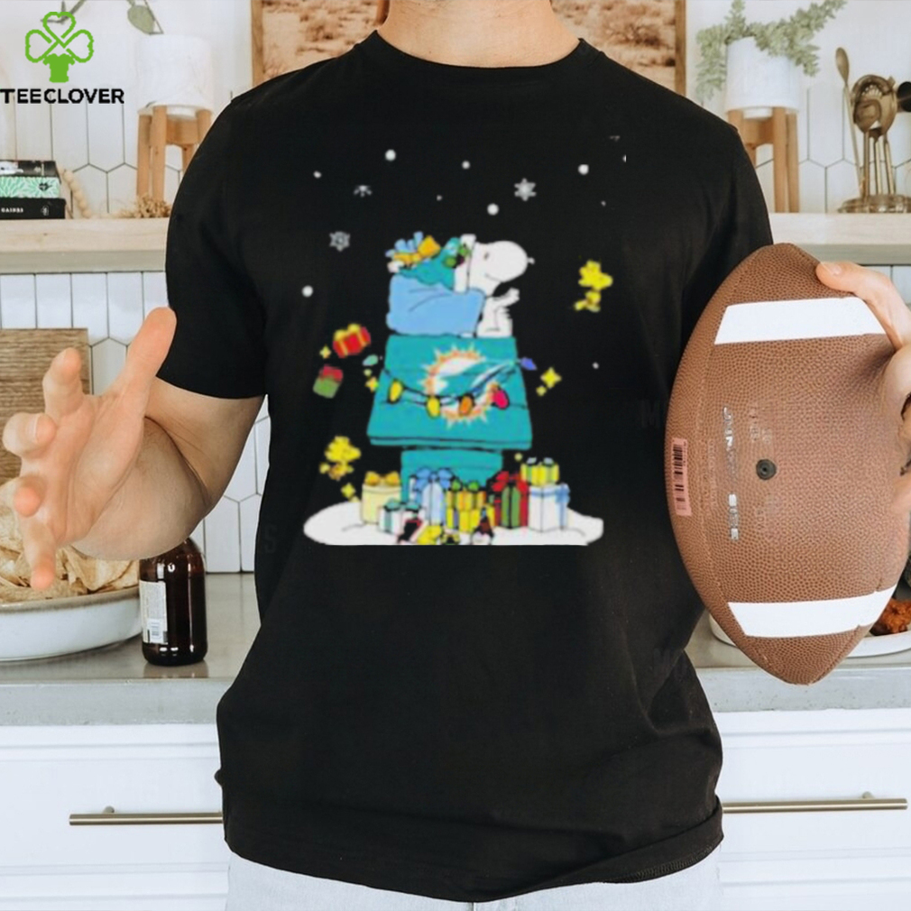Miami Dolphins Santa Snoopy Wish You A Merry Christmas Shirt Miami Dolphins Santa Snoopy Wish You A Merry Christmas Shirt