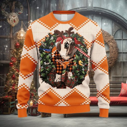 NCAA Texas Longhorns Pub Dog Christmas Ugly 3D Sweater For Men And Women Gift Ugly Christmas