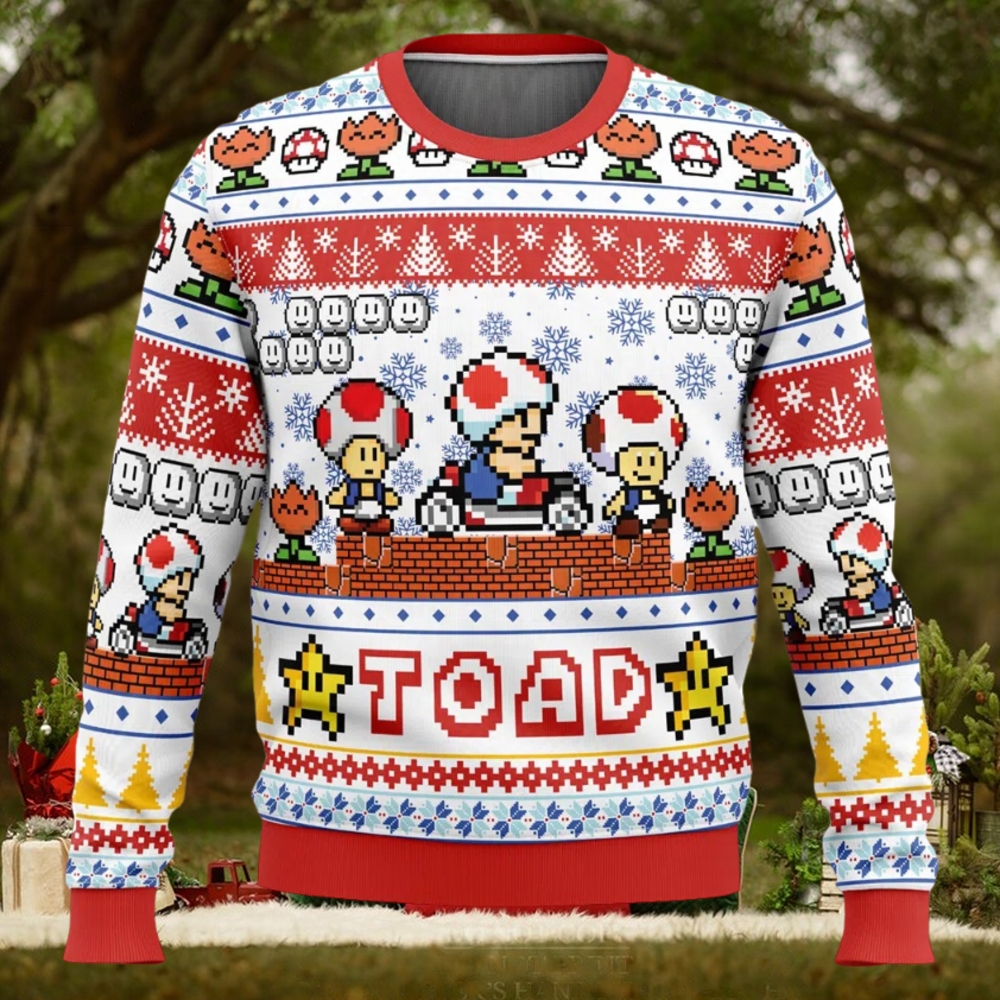 Toad Super Mario Bros Ugly Christmas Sweater Toad Super Mario Bros Ugly Christmas Sweater