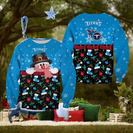 Tennessee Titans Christmas Snowman Frostbite Sweater Best For Men And Women Gift