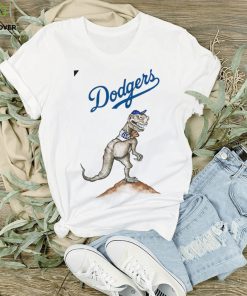 Toddler Los Angeles Dodgers Tiny Turnip White Black TT Rex Raglan 3 4 Sleeve T Shirt