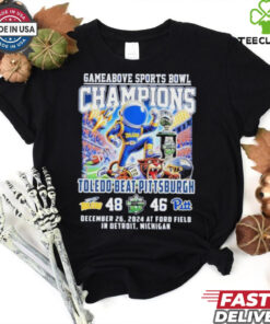 Toledo Rockets Beat Pittsburgh Gameabove Sports Bowl Champions Dec 26 2024 At Ford Field In Detroit Michigan shirt