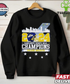 Toledo Rockets Gameabove Sports Bowl 2024 Champions Skyline Shirt, featuring celebratory graphics with the Toledo Rockets' victory in the Gameabove Sports Bowl and a skyline design. Perfect for fans proudly supporting the 2024 champions.