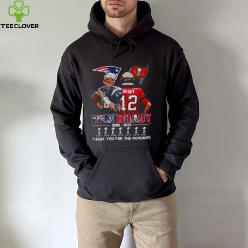 Tom Brady 2000 2023 thank you for the memories signatures hoodie, sweater, longsleeve, shirt v-neck, t-shirt