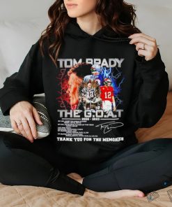 Tom Brady The Goat 2000 2023 thank you for the memories shirt