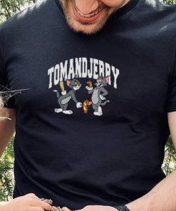 Tom & Jerry White Text Logo Cartoon shirt