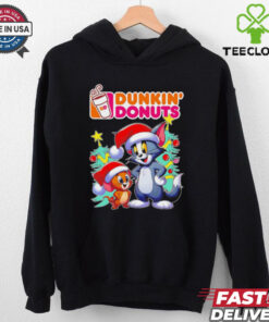 Tom and Jerry Santa hat Dunkin’ Donuts Merry Christmas shirt