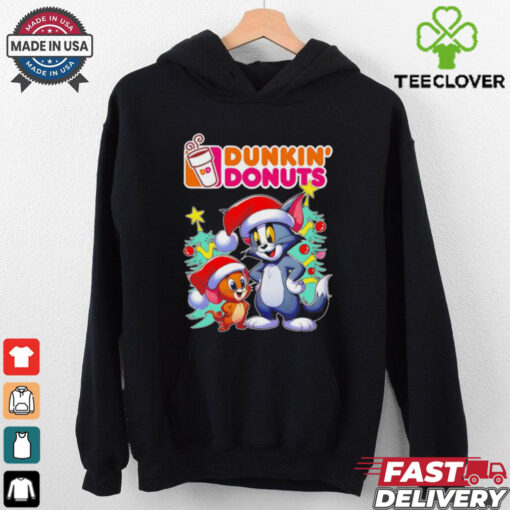 Tom and Jerry Santa hat Dunkin’ Donuts Merry Christmas shirt