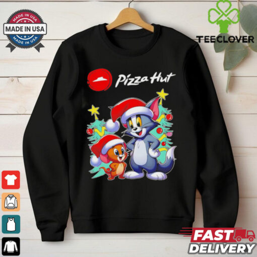 Tom and Jerry Santa hat Pizza Hut Merry Christmas shirt