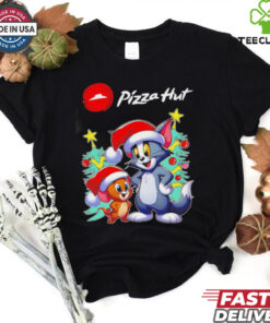 Tom and Jerry Santa hat Pizza Hut Merry Christmas shirt